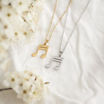 Music Note Charm Necklace With Birthstone, 8 of 9