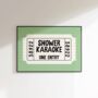 Shower Karaoke Print Bathroom Wall Art, thumbnail 5 of 8