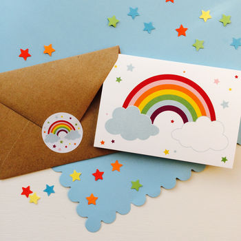 Children's Rainbow Card With Rainbow Sticker, 5 of 5