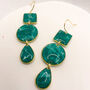 Geometric Green Statement Earring, Clay And Resin, thumbnail 6 of 10