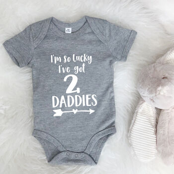 I'm So Lucky, I Have Two Daddies Babygrow, 3 of 8