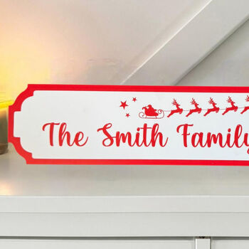 Custom Family Believe Christmas Road Wall Sign Home Decoration, 2 of 5