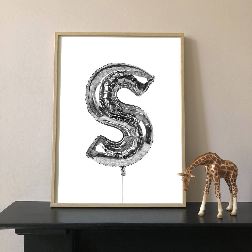 S Initial Balloon Print, 1 of 3