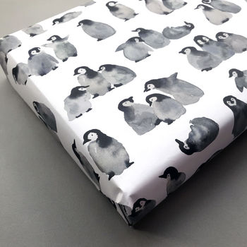 Baby Penguins Christmas Wrapping Paper Set, 10 of 10