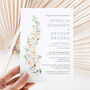 Wedding Invitation Pastel Green And White Floral, thumbnail 1 of 6