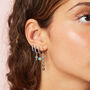 Ellica Turquoise Silver Droplet Huggie Earrings, thumbnail 2 of 2