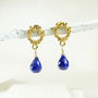 Lapis Lazuli Vermeil Studded Earrings, thumbnail 3 of 4