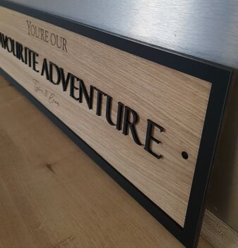 Wooden Our Favourite Adventure Wall Sign, 4 of 4