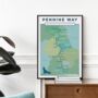 Personalised Pennine Way Art Print With Map, thumbnail 4 of 10