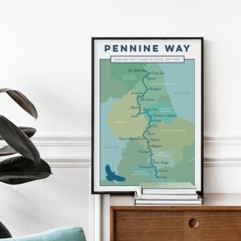 Personalised Pennine Way Art Print With Map, 4 of 10