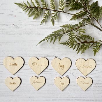 Wood Heart Wedding Favour Place Name Settings, 10 of 10