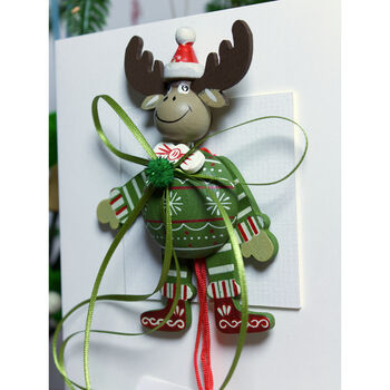 Dancing Reindeer Luxury Christmas Card, 3 of 5