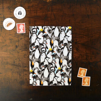 Waddle Of Penguins Print Postcard, 2 of 7
