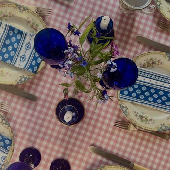 Pink Gingham Tablecloth Fayence, 3 of 3