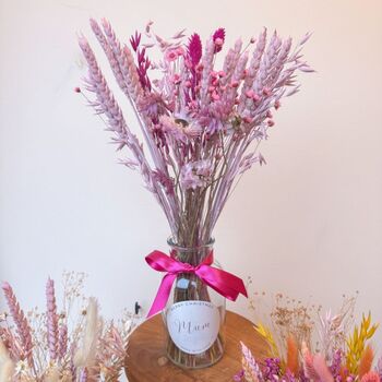 Pink Dried Flowers With Vase Christmas Gift For Mum, 3 of 5