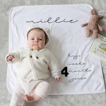 Personalised Baby Milestone Blanket, 2 of 8