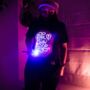 Childrens Interactive Pink Glow Tshirt In Black, thumbnail 1 of 6
