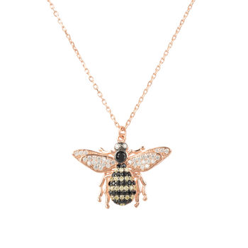 Honey Bee Silver Plated Pendant Necklace, 3 of 11