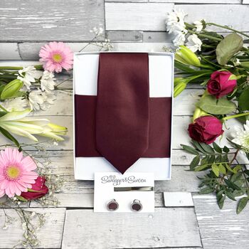 Wine Wedding Tie Set, 8 of 10