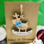 Personalised First Christmas Card Baby Boy Decoration, thumbnail 3 of 9
