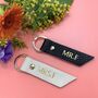 Personalised Leather Mr And Mrs Key Ring Set, thumbnail 1 of 4