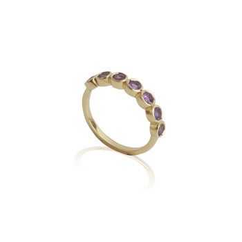 Amethyst Stacking Band Ring Gold Plated Sterling Silver, 2 of 6