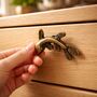 Antique Brass Fish Shaped Drawer Knob, thumbnail 6 of 7