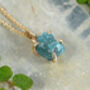 Natural Rough Blue Diamond Necklace In 14k Yellow Gold, thumbnail 4 of 4