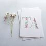 'Ta' Floral Greeting Card, thumbnail 1 of 3