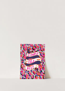 'Simply The Best' Neon Leopard Print Quote Print, 4 of 4