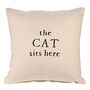 The Cat Sits Here Cream Scatter Cushion, thumbnail 2 of 2