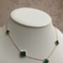 18 K Gold Plated Clover Necklace Rose Gold Emerald, thumbnail 4 of 5
