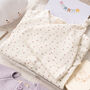 Personalised Blossom And Heart Babygrow Hat And Bib Gift Set For Girls, thumbnail 11 of 11