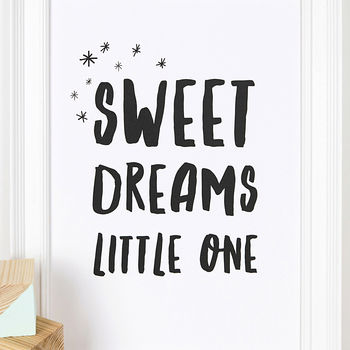 'Sweet Dreams' Monochrome Nursery Print, 3 of 4