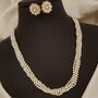 Small White Multi Strand Pearl Wedding Statement Necklace And Earring Set, thumbnail 6 of 6
