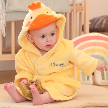 Personalised Baby Chick Dressing Gown Gift For Children, 7 of 10