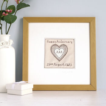 Personalised Linen 4th Wedding Anniversary Card, 4 of 9