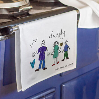 Personalised Hand Drawn Father's Day Tea Towel, 3 of 3