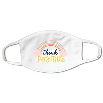 Charity 'Think Positive' Rainbow Positivity Face Mask, 4 of 4
