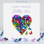Mum Heavenly Birthday Butterfly Colourful Heart Card, thumbnail 1 of 11