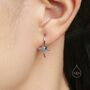 Sterling Silver Manta Ray Fish Drop Hook Earrings With Blue Cz, thumbnail 8 of 12