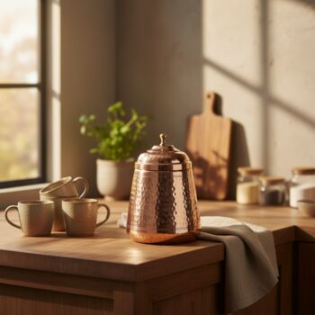 Hammered Copper Storage Jar With Tin Lining, 3 of 3