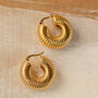 Thick Textured Creole Hoop Earrings, thumbnail 5 of 6