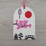 Japanese Style Scene Handpainted Clay Wall Hanging, thumbnail 3 of 7