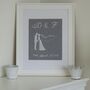 Personalised 4th Wedding Anniversary Silhouettes, thumbnail 1 of 3