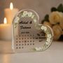 Personalised Wedding Calendar Acrylic Heart Plaque With Name, thumbnail 5 of 12