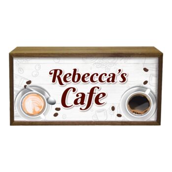 Personalised Wooden Light Box Café Sign, 2 of 6