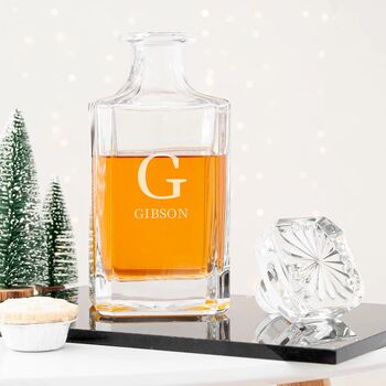 Personalised Classic Monogram Square Decanter, 2 of 6