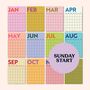 Undated A3 Wall Planner | Sunday Start | Colour Burst, thumbnail 7 of 8