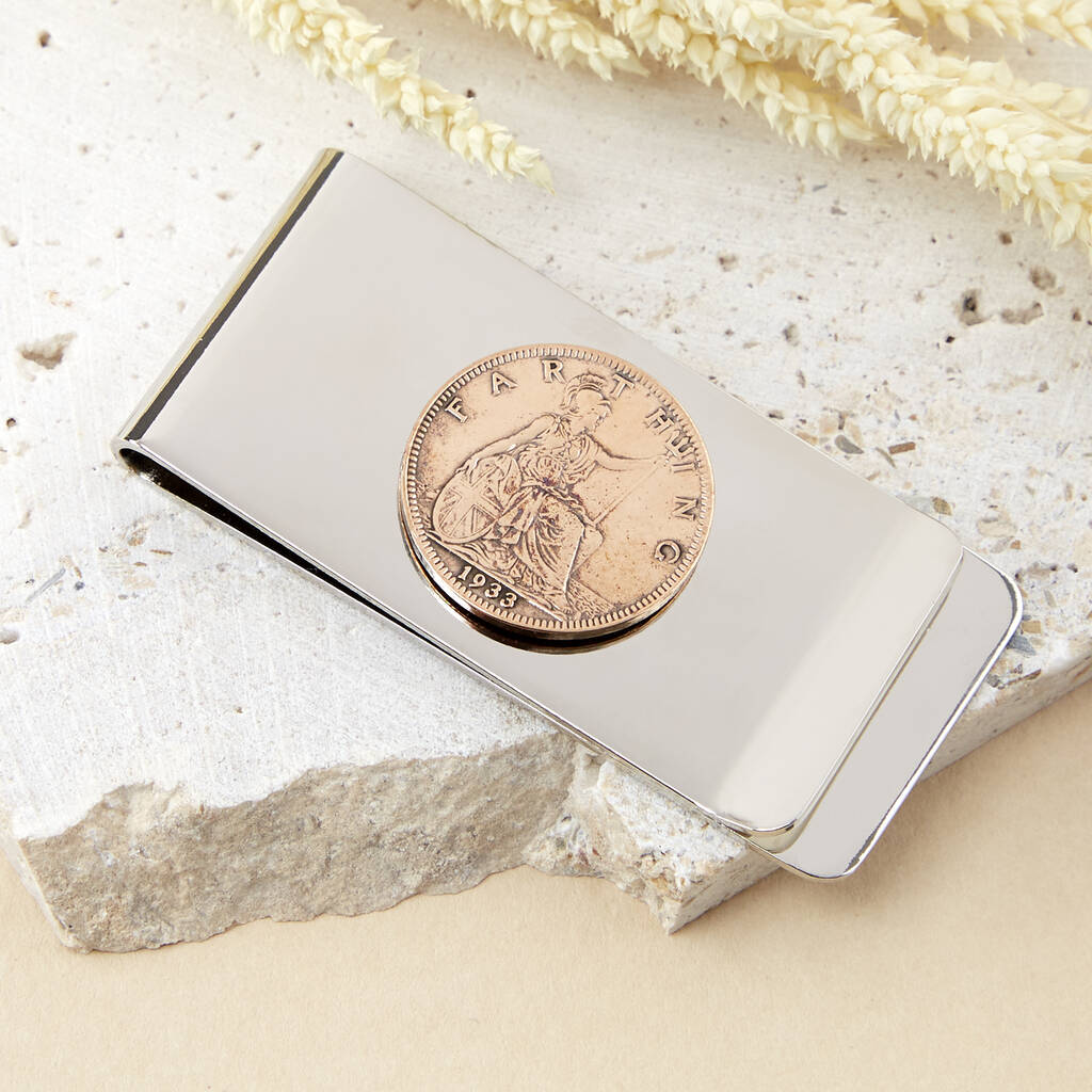 90th Birthday Farthing Coin Money Clip, 1 of 9